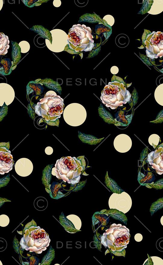 手绘花卉印花华亿平台图片