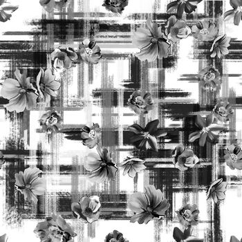 黑白花印花华亿平台图片