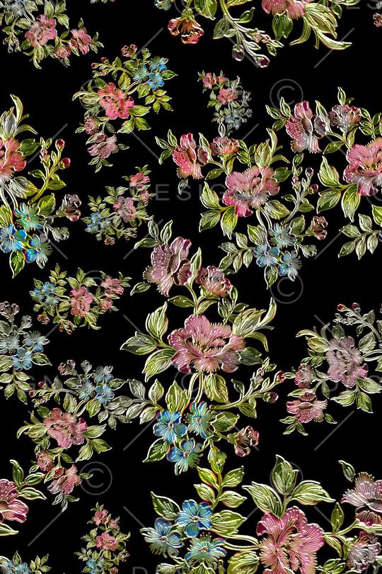 浪漫花卉印花华亿平台图片