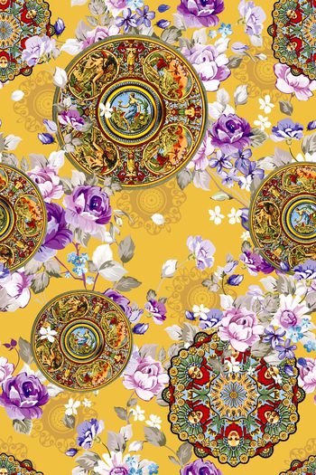 巴洛克式印花华亿平台图片