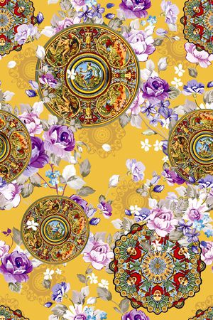 巴洛克式印花华亿平台图片