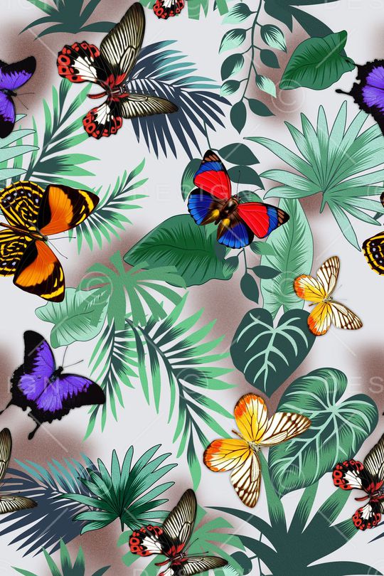 手绘叶子印花华亿平台图片