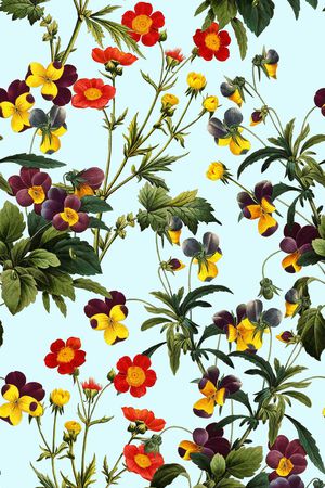 复古花卉印花华亿平台图片