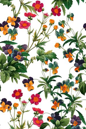 复古花卉印花华亿平台图片