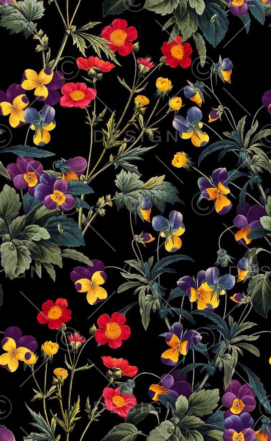 复古花卉印花华亿平台图片