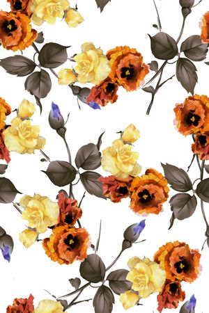 玫瑰花印花华亿平台图片