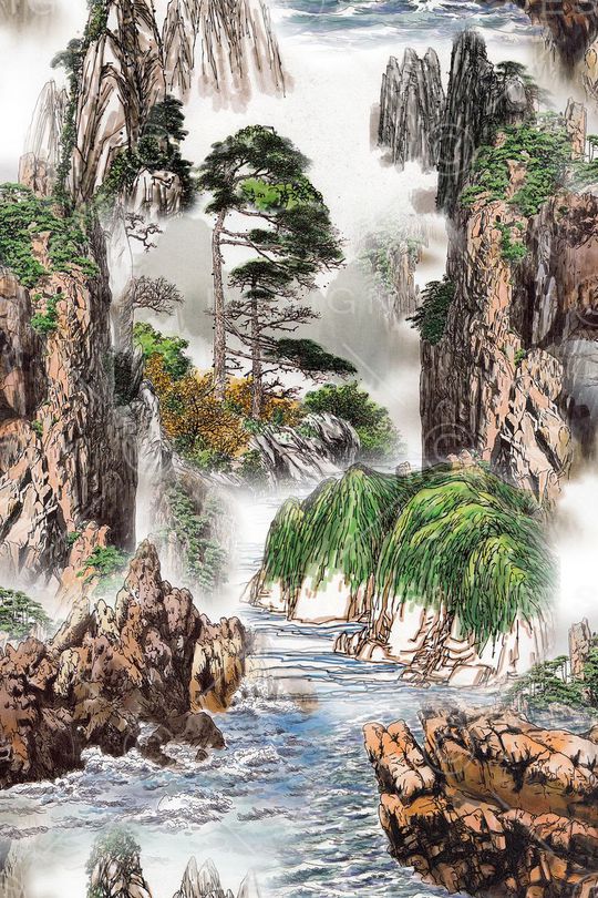 国画绘画印花华亿平台图片