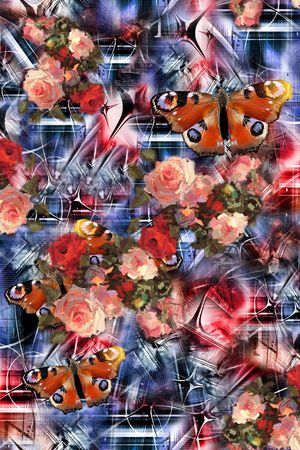 抽象炫彩底纹印花华亿平台图片