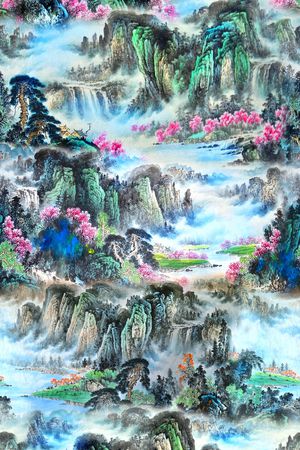 中国风印花华亿平台图片