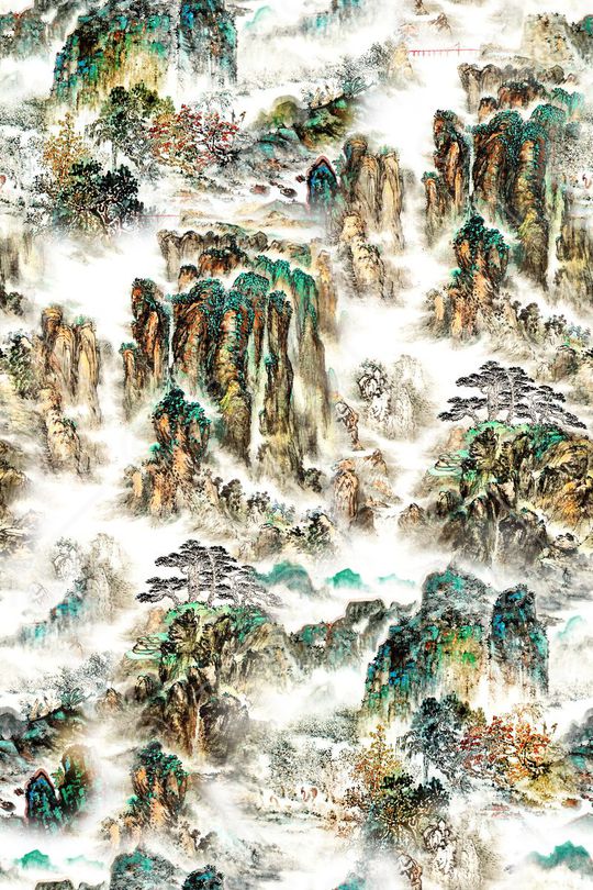 中国风印花华亿平台图片