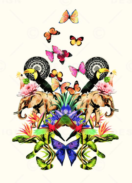 热带植物印花华亿平台图片