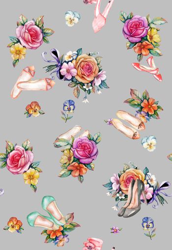 589704-花卉    鞋子