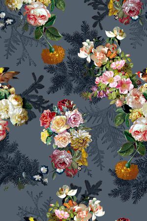 树叶印花华亿平台图片