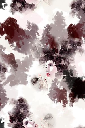 水墨印花华亿平台图片