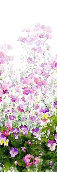 花卉。手绘印花华亿平台图片