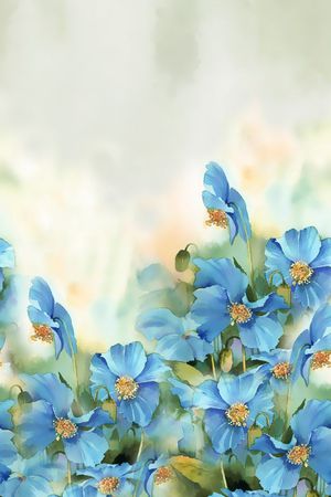 花卉。手绘印花华亿平台图片