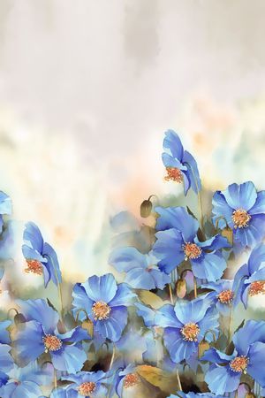 花卉。手绘印花华亿平台图片