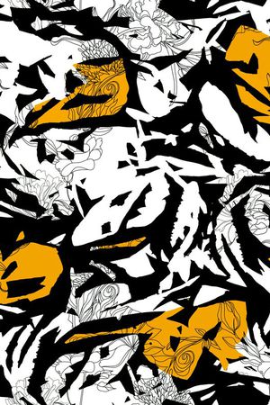 休闲时尚 水彩抽象 花卉纹理 民族花卉印花华亿平台图片