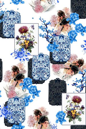 复古图案印花华亿平台图片