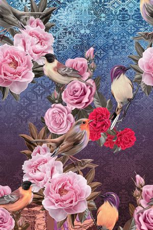 复古华丽印花华亿平台图片