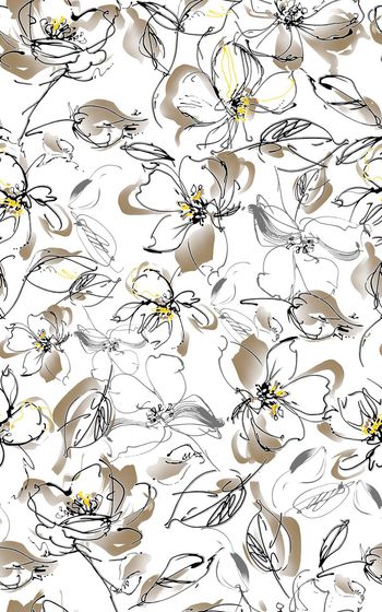 590244-时尚手绘线描花卉