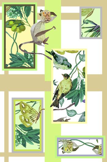 590518-女装小鸟巴宝莉格组合