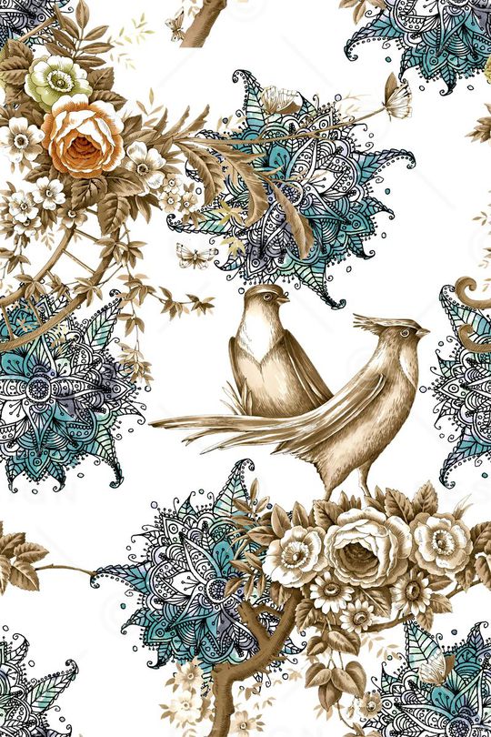 花鸟印花华亿平台图片