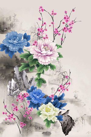 水墨印花华亿平台图片