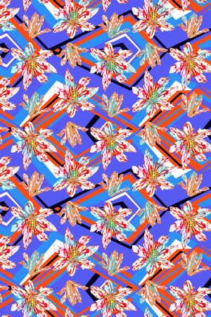 几何拼接印花华亿平台图片