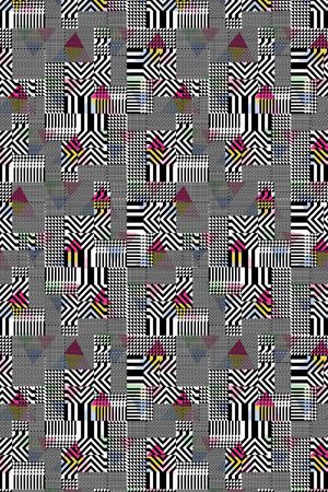 几何拼接印花华亿平台图片