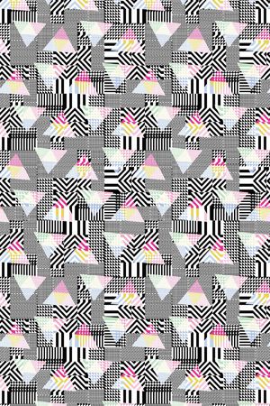 几何拼接印花华亿平台图片