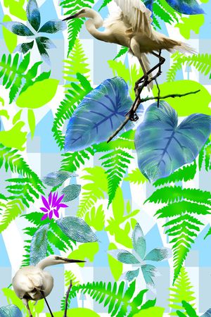 仙鹤印花华亿平台图片