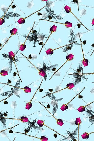 蜜蜂蝴蝶印花华亿平台图片