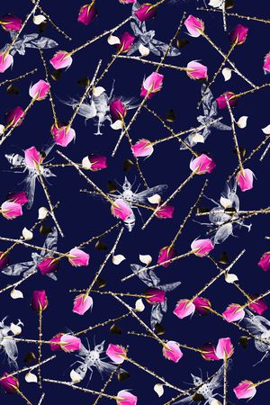 蜜蜂蝴蝶印花华亿平台图片