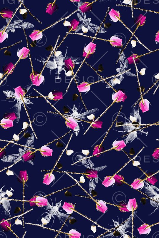 蜜蜂蝴蝶印花华亿平台图片