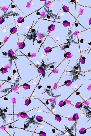 蜜蜂蝴蝶印花华亿平台图片