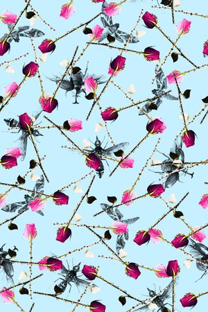 蜜蜂蝴蝶印花华亿平台图片