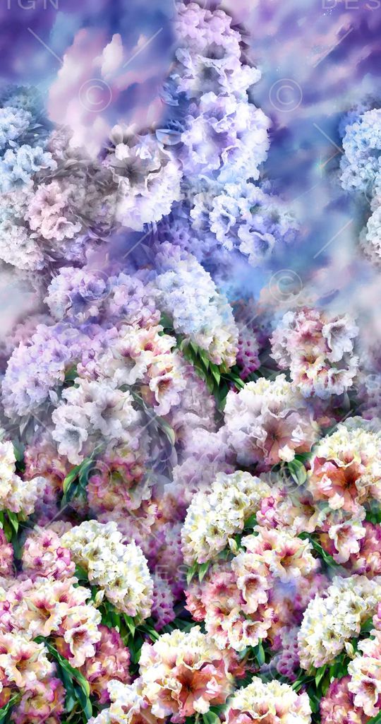 花卉、双边定位印花华亿平台图片