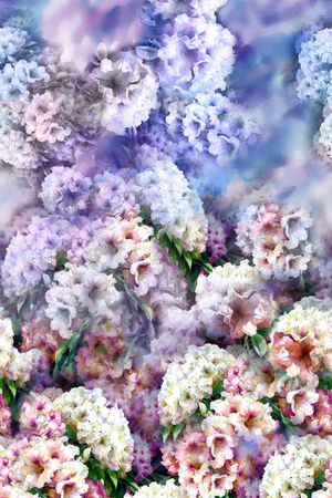 花卉、双边定位印花华亿平台图片