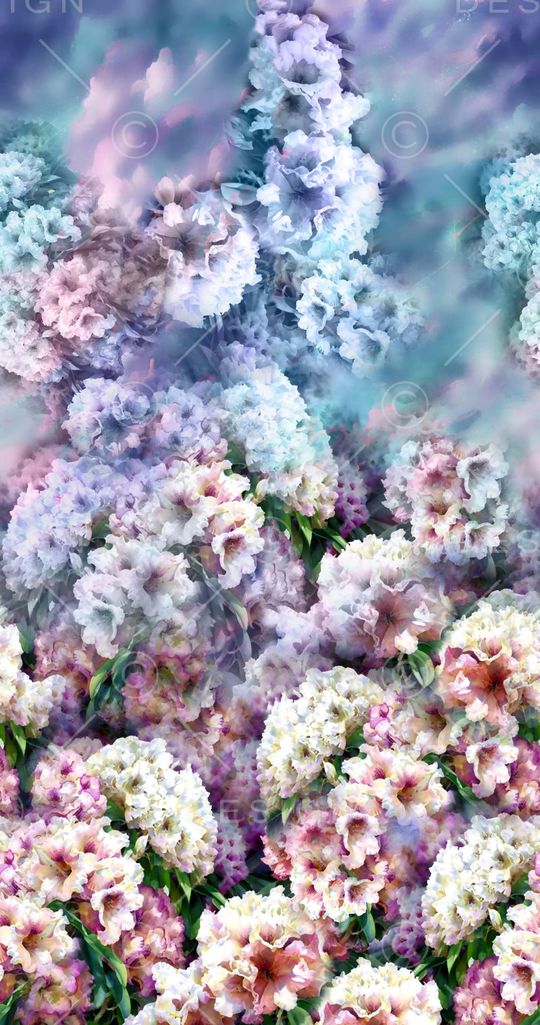 花卉、双边定位印花华亿平台图片