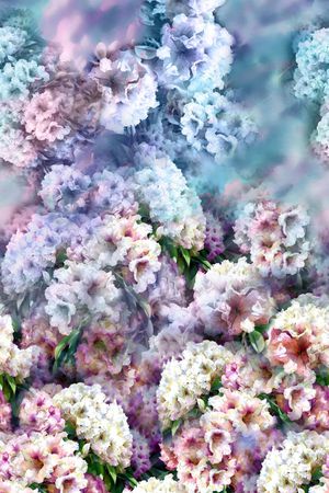 花卉、双边定位印花华亿平台图片