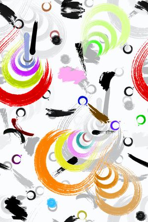 原创几何笔触印花华亿平台图片