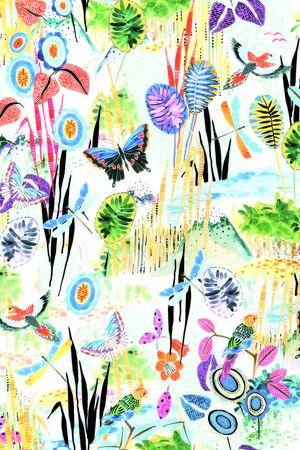 抽象花卉印花华亿平台图片