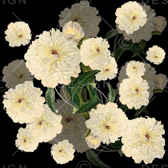 牡丹印花华亿平台图片