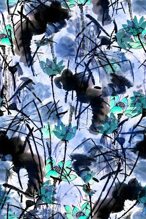 手绘印花华亿平台图片