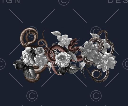 蛇元素印花华亿平台图片