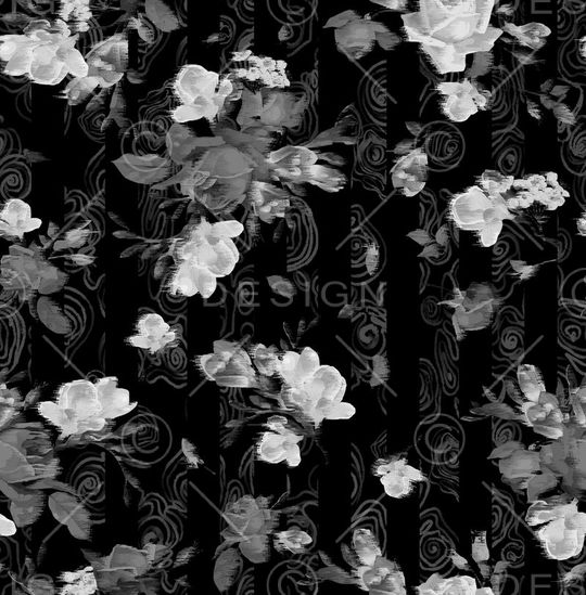 线描花朵印花华亿平台图片