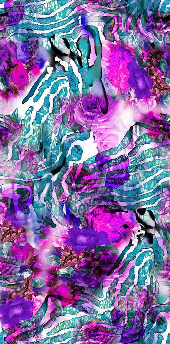 591595-时尚炫彩条纹花朵