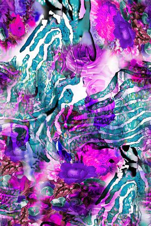 波浪条纹印花华亿平台图片