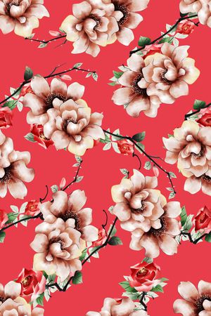 月季花印花华亿平台图片